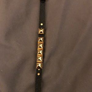 Michael Kors Black Leather Studded Bracelet
